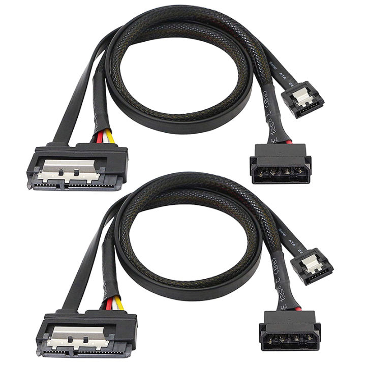 2-pcs-sata-6g-data-cable-sata-power-2-in-1-extension-cord-lp4-ide-to-sata-15p-female-with-serial-ata-iii-7-pin-female