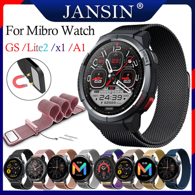 สาย Mibro Watch Lite2 สายรัดสแตนเลสของ แม่เหล็ก สมาร์ทสร้อยข้อมือสำหรับสายรัดข้อมือ Mibro Watch x1 สายนาฬิกา Mibro Watch A1 สาย