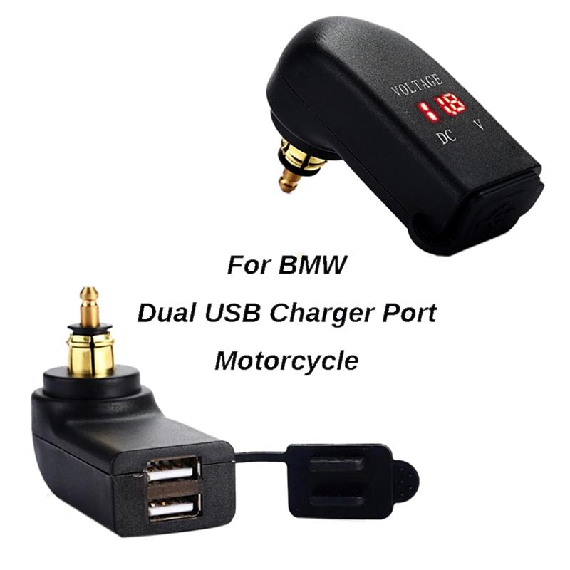 HITTIME Motorcycle Dual USB Charger Power Adapter Socket 12-24V 4.8A Fit for BMW F800GS F650GS F700GS R1200GS R1200RT Green 