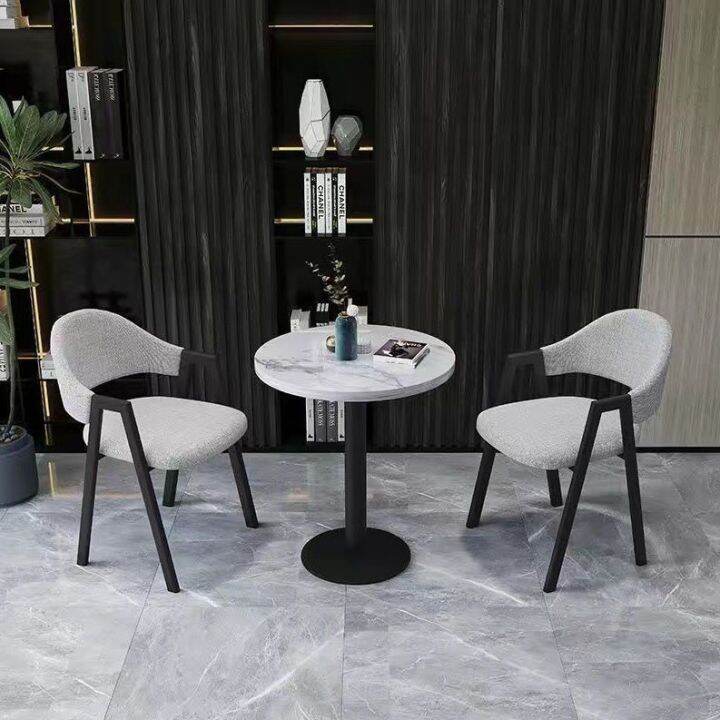 Nordic Open Balcony Negotiation Table Outdoor Garden White leisure Table And Chair Combination Patio Furniture Set