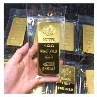 1:1 Original Copy 1Kilo/1000G/1KG 24K Gold Plated Bar Replica Swiss Bullion Ingot Jewelry Store Bank Display Anti-Theft Sample