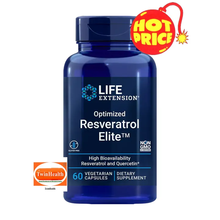 Life Extension Optimized Resveratrol Elite 60 Vegetarian Capsules Th