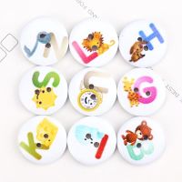 1Pcs A-Z English Letter Printed Wood Buttons 2-Holes Big Size 20mm Kids Cloth Sewing Handmade Craft DIY Accessories NEW Fashion Haberdashery