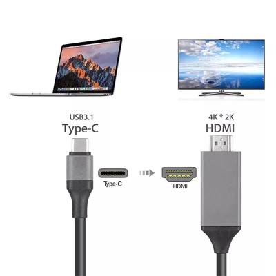 สายสัญญาณ Thunderbolt3 to HDMI ยาว 2 เมตร - สำหรับแสดงภาพจากจอโน๊ตบุ๊คออกสู่ TV โดยตรง ด้วยคุณภาพระดับ 4K, 60hz