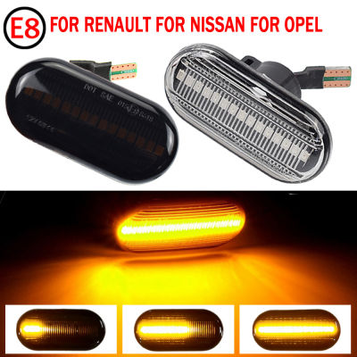 2x LED แบบไดนามิกด้านข้างไฟเลี้ยวสำหรับ Nissan Opel Smart Fortwo Renault Clio 1 2 Kangoo Megane Espace Twingo Master