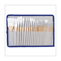 Basics Paint Brush Set Multi-Shaped Nylon Paint Brushes for Acrylic Oil Watercolor Gouache 24-Piece Brush Paint