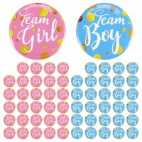 60-Piece Gender Display Pin Boy and Team Girl Button Pin Baby Shower Button Pink Button for Baby Party Party Supplies