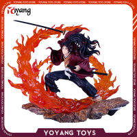 20ซม. demon Slayer อะนิเมะตัวเลข tsugikuni yorichi Fierce Battle Action Figurine LED สีส้มรูปปั้นทักษะ kokushib. ของเล่นตกแต่ง GK