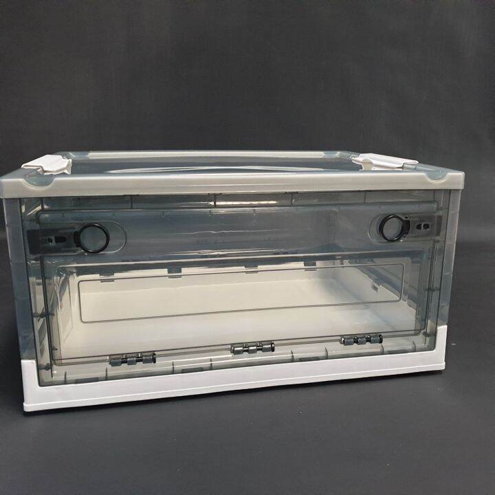 Storage Box Collapsible Stackable with Wheels and Front Door Access ...