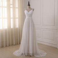 Jiayigong Beach Wedding Dress vestido de noiva In Stock Plus Size Spaghetti Straps Beading Chiffon Wedding Gowns Bridal Dresses