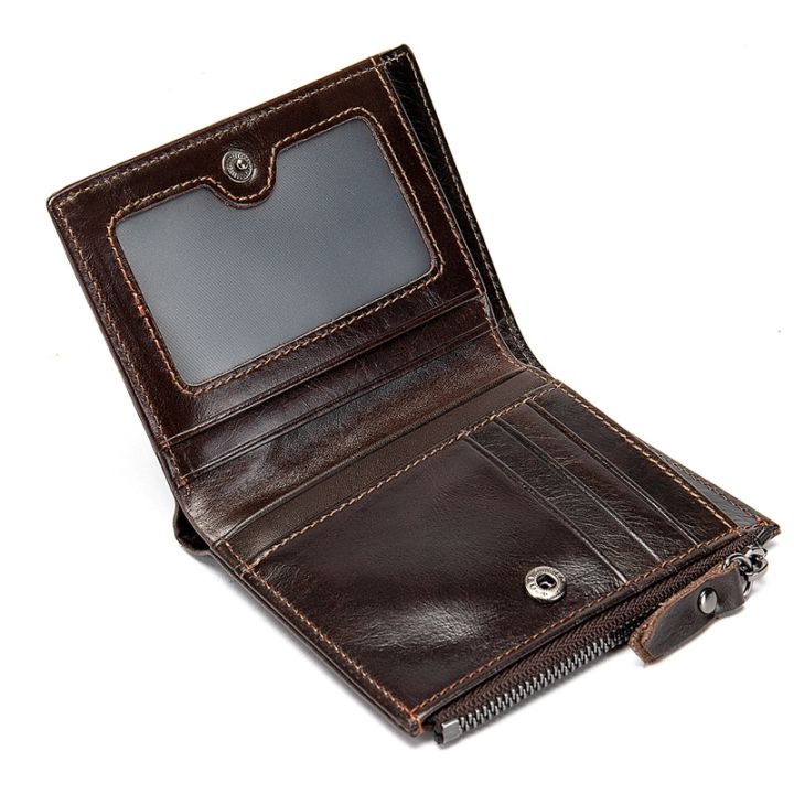 layor-wallet-กระเป๋าสตางค์ผู้ชาย-กระเป๋าสตางค์กระเป๋าใส่เงินหนังแท้ซิปกระเป๋าสตางค์หนังชายกระเป๋าใส่บัตรเครดิต-dompet-koin-สั้นบาง604