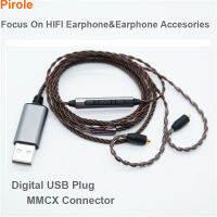 OFC สายหูฟังโทรศัพท์ไปเป็น MMCX USB พร้อมพีซีสาย IEM ไมโครโฟนไฮไฟใช้กับ SE535 SE325 Shure UE900 KZ 64Audio เครื่องเสียง JH