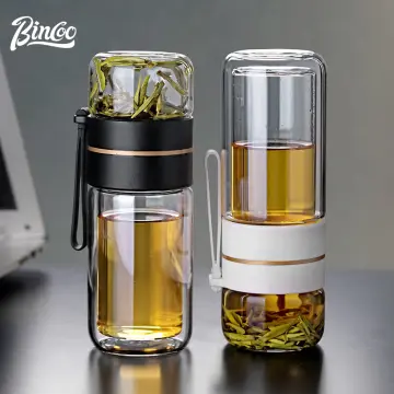 ONEISALL Tea Water Bottle Travel Drinkware Portable Double Wall Glass Tea  Infuser Tumbler Stainless Steel Filters The Tea Filter