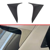 Car Carbon Fiber Rear Window Side Spoiler Canards Splitter for -V 2022 2023 Triangle Windshield Trim Sticker