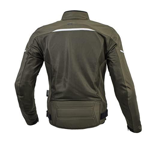 เสื้อแจ็คเก็ต-komine-jk-158ปกป้องผู้ขับขี่เสื้อแจ็กเก็ตตาข่าย6xlb-ผู้ชาย07-158สีมะกอก