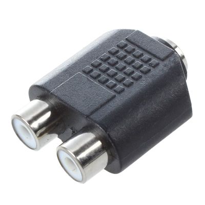 3.5mm Female Jack to Dual RCA Female Phono Adapter Connector