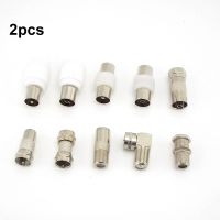 2x TV  RF F female Male to RF Coax F female Plug adapter Connector Socket Terminal Converter video For Antennas Coaxial Aerial