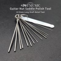 【CW】 Metal 13 Sizes Long Shaft Guitar Files Electric Bass Ukulele Bridge Nut and Saddle Polish Tools Guitarra Repair Tool