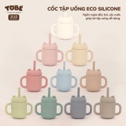 Cốc tập uống Silicone Tobé nhiều màu kèm ống hút cho bé