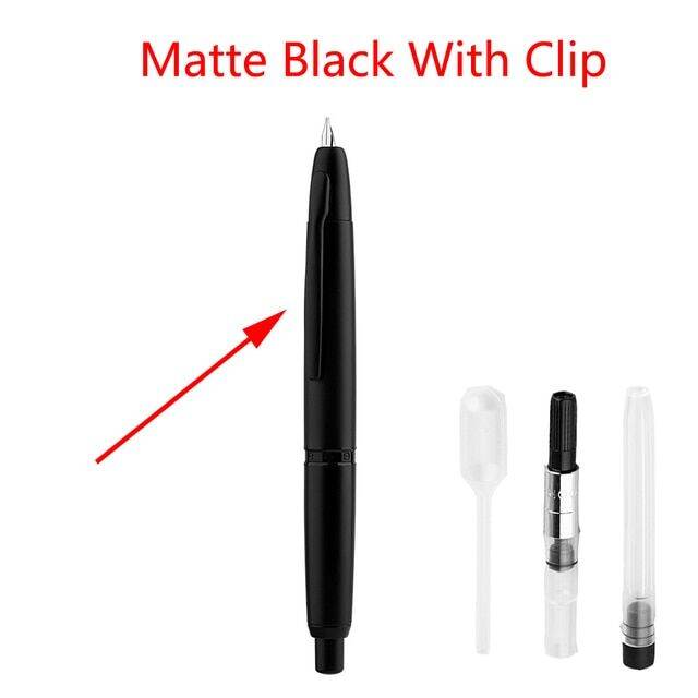 zzooi-new-majohn-a1-press-fountain-pen-capless-retractable-extra-fine-nib-0-4mm-metal-matte-black-with-clip-converter-for-writing