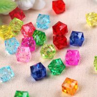 500g/bag 8mm/12mm DIY manual beading material beads loose acrylic transparent square beads Beads