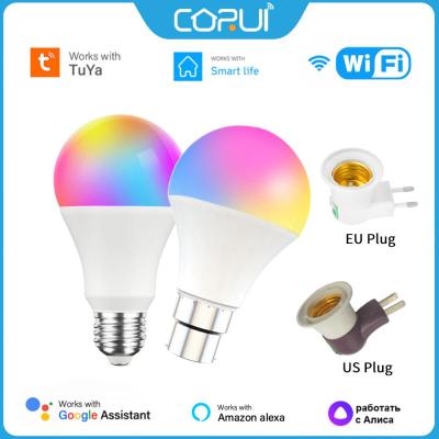 CORUI Tuyaสมาร์ทWifiหลอดไฟE27/B22 RGBCW LED Light Smart Lifeหรี่แสงได้หลอดไฟโคมไฟสำหรับAlexa google Home Alice-dliqnzmdjasfg