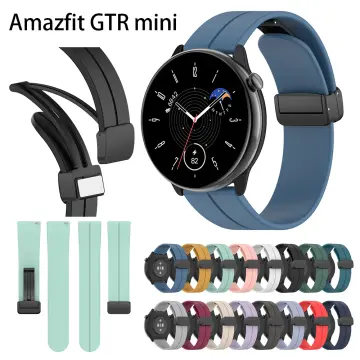 For Huami Amazfit GTR Mini / GTS 4 / 3 / 2 / Bip 3 Watch Band Magnetic  Folding Buckle 20mm Silicone Strap - Cyan Wholesale