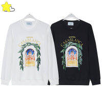 คลาสสิกแฟชั่น Starry Castle พิมพ์ Casablanca เสื้อผู้ชายผู้หญิงผ้าฝ้ายสีดำสีขาว Hoodie หลวม Pullovers ภายใน Tags