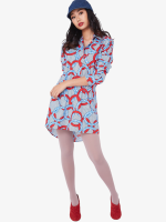 WINAWA GIRO SHIRT DRESS - African High-Low Hem Shirt Dress เดรสปกเชิ้ต เดรสเชิ้ต เดรสหน้าสั้นหลังยาว เดรสลายแอฟริกัน เดรสแฟชั่น เดรสกระดุมหน้า เดรสแขนยาว เดรส