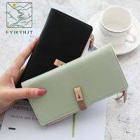 FYIKYHJT เคสกระเป๋าสตางค์เหรียญยาวมีซิปสำหรับผู้หญิงกระเป๋าเก็บบัตรมีกระเป๋าบัตรหลายใบสไตล์เกาหลีมีคลิปเงิน