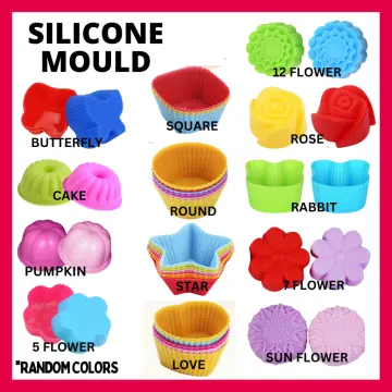 10pcs Silicone Muffin Cups For Steaming Puddings, Cupcakes, Muffins, Cake  Baking Cups Liners, Random Color