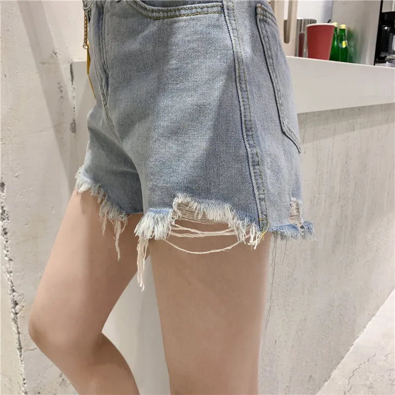 2020 Summer Womens High Waist Ripped Jeans Shorts Womens With