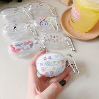 Cartoon Flower Clear Soft Silicone Cover For Original Lenovo XT88 TWS Earphone Case With Hook Protective Sleeve Accessories Wireless Earbud Cases