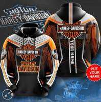 （ALL IN STOCK XZX）  Harley-Davidson Hoodies Mens Long Sleeve 3D Hoodies Hoodies mens, Harley-davidson 025160  (Free customized name logo for private chat, can be changed with or without zipper)