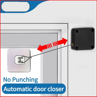 ۩ Door Closer Automatic Closing Sliding Latch No Punching Automatic Door Lock for Sliding Mesh Closer Closed for Refrigerator