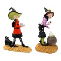 Halloween Witch Doll Ornament Resin Witch Ornaments for Home Indoor Outdoor Garden Decoration Sculpture Crafts