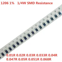 100PCS 1206 SMD ความต้านทาน0.01R 0.02R 0.03R 0.033R 0.04R 0.047R 0.05R 0.051R 0.068R R010 R020 R030 R040 R050 R051 1% 1/4W