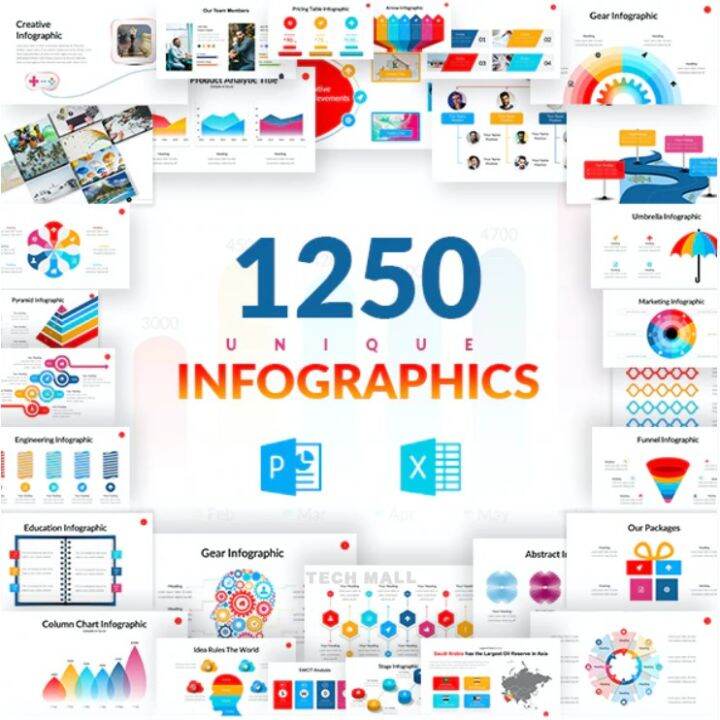 1250 Massive Infographics Pack PowerPoint Templates | Lazada