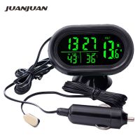 Digital Monitor Car Voltmeter Thermometer Car Socket Charger Electronic Clock Display LED Temperature Voltage Tester