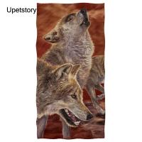 Ustory Large Thick Bath Shower Towels 3D Animal Wolf Print Cotton Beach Towel for Women Men Travel Swimming Yoga Blanket