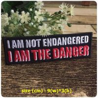 I am the Danger ตัวรีดติดเสื้อ อาร์มรีด อาร์มปัก ตกแต่งเสื้อผ้า หมวก กระเป๋า แจ๊คเก็ตยีนส์ Quote Embroidered Iron on Patch