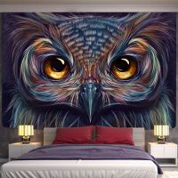 3D Owl Animal Tapestry Wall Hanging Witchcraft Boho Decoration Home Decor Colorful Owl Pattern