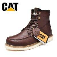 CODhan14416 Caterpillar Men Classic Cowhide Boots Casual Plain Soft-Toe Work Shoes Office Shoes