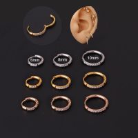 1PC Stainless Steel Septum Clicker Hoop Ring Zircon Nose Labret Ear Tragus Cartilage Daith Helix Earring Body Piercing Jewelry Body jewellery