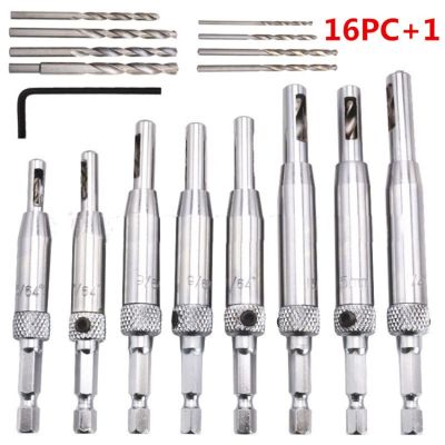 CIFbuy 1set door window hinge twist drill precise positioning hole opener hex Shank positioning punching hole drill Woodworking
