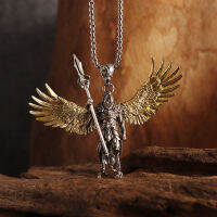 Sun God Ra Eagle Guard จี้ปีกนักรบ Patronus สร้อยคอบุคลิกภาพผู้ชาย Gothic Cool แนวโน้มเครื่องประดับ