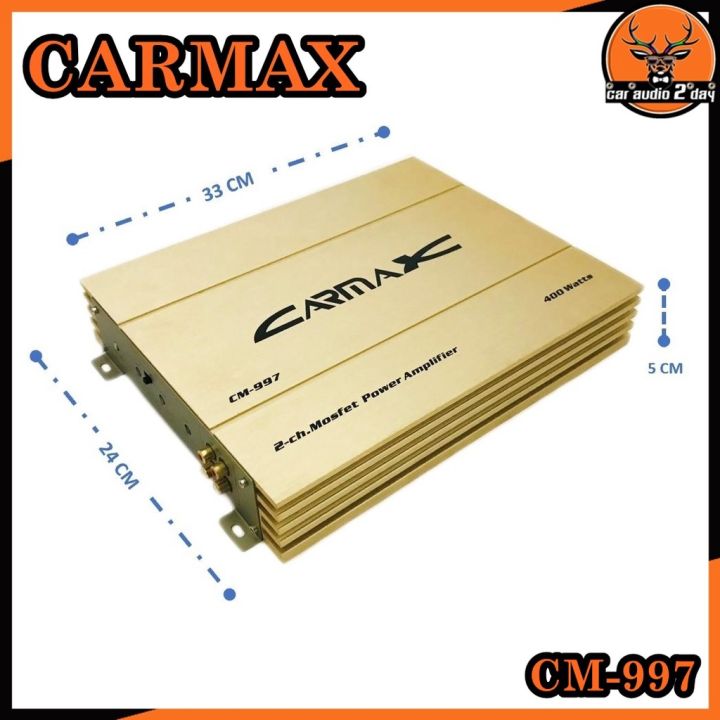 เพาเวอร์แอมป์ติดรถยนต์ดีๆ-carmax-รุ่น-cm-997-class-ab-2ch-สีทอง-กำลังขับ110wx4-1ohm-ขับกลางได้-ขับเบสได้-เบสแน่น-เสียงดี