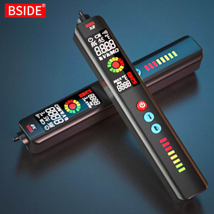 ใหม่เครื่องตรวจจับแรงดันทดสอบ BSIDE X1 X2สมาร์ทมัลติมิเตอร์แบบไม่สัมผัส ...