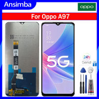 Ansimba จอ LCD ขนาด6.6นิ้วของแท้สำหรับ Oppo A97 5G อะไหล่จอแสดงผลหน้าจอสัมผัสหน้าจอ LCD ชุดดิจิไทเซอร์สำหรับ Oppo A97 PFTM10 LCD 5G