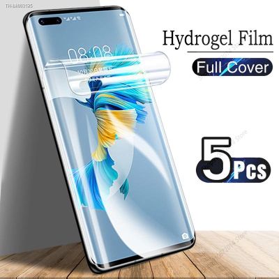 ▩∈✸ 5PCS Hydrogel Film For Huawei P30 P40 Lite E P60 P50 Pro Full Cover Screen Protector For Huawei Mate 20X 30 40 Nova 5T 9 10 Pro